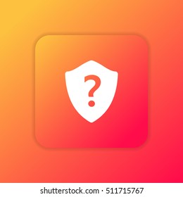 Question Shield orange bright app ui/ux Icon / Logo design