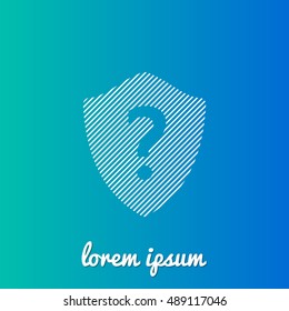 Question Shield White stroke fill with blue & green gradient background Icon / Logo Design