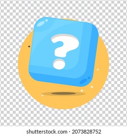 Question sign button on blank background