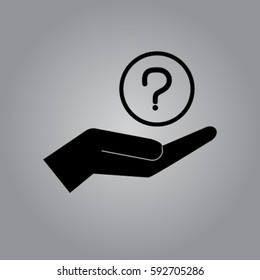 Question Sign Hand Icon Problem Vector Stock Vector (royalty Free 