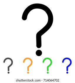 Question Sign icon. Vector illustration style is a flat line iconic question sign symbol with black, grey, green, blue, yellow color variants. Designed for web and software interfaces.