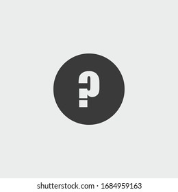 question sign icon. question sign vector on gray background