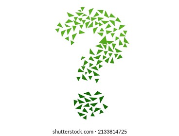 Signo de interrogación hecho de pequeños triángulos