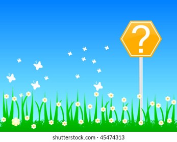 question sign on field