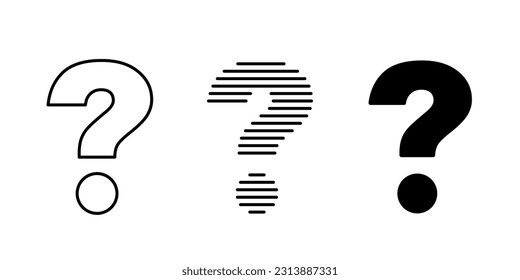 Indicador de signo de interrogación de tres estilos