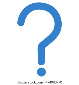 Question Sign vector icon. Style is contour flat icon symbol, cobalt color, white background.