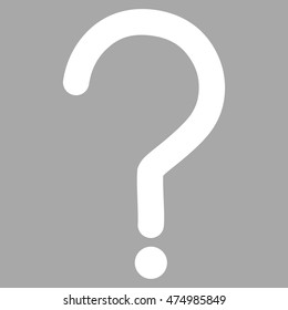 Question Sign vector icon. Style is contour flat icon symbol, white color, silver background.