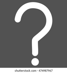 Question Sign vector icon. Style is contour flat icon symbol, white color, gray background.