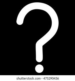Question Sign vector icon. Style is outline flat icon symbol, white color, black background.