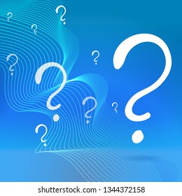 Question signs colorful vector illustration, problem and priority challenge concept. Flat design  background for web and print.  Ask for help, asking questions, FAQ sign. Question mark stamp.