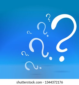 Question signs colorful vector illustration, problem and priority challenge concept. Flat design  background for web and print.  Ask for help, asking questions, FAQ sign. Question mark stamp.