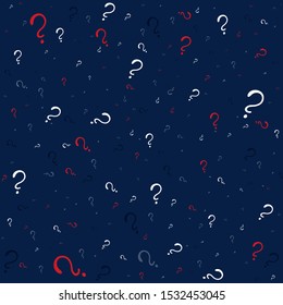 Question signs colorful vector illustration, problem and priority challenge concept. Flat design  background for web and print.  Ask for help, asking questions, FAQ sign. Question mark stamp.