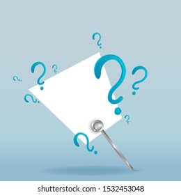 Question signs colorful vector illustration, problem and priority challenge concept. Flat design  background for web and print.  Ask for help, asking questions, FAQ sign. Question mark stamp.