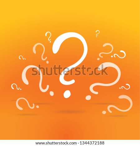 Question signs colorful vector illustration, problem and priority challenge concept. Flat design  background for web and print.  Ask for help, asking questions, FAQ sign. Question mark stamp.