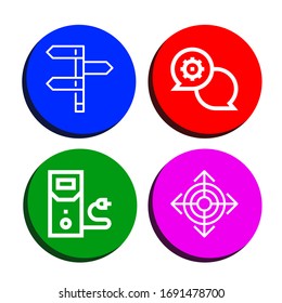 question simple icons set. Contains such icons as Directions, Support, Case data, Direction, can be used for web, mobile and logo