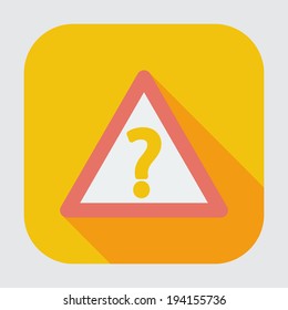 Question. Single flat color icon. Vector illustration.