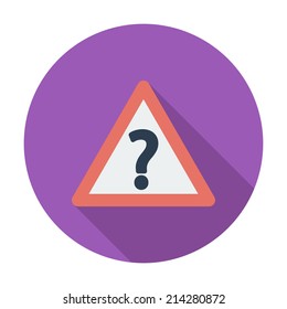 Question. Single flat color icon. Vector illustration.