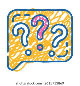 question speak doodle icon sketch vector. question speak sign. isolated symbol illustration