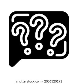 vector de icono de la palabra clave glifo. signo de interrogación. símbolo de contorno aislado ilustración negra