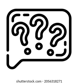 question speak line icon vector. question speak sign. isolated contour symbol black illustration