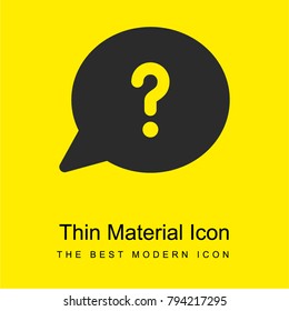 Question speech bubble bright yellow material minimal icon or logo design