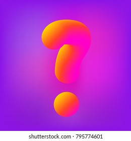 Question stylized mark sign with 3D colorful effect. Element for graphic design. Vector illustration.
