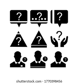 Icono de soporte de preguntas o logotipo símbolo de signo aislado ilustración vectorial - Colección de iconos vectoriales de estilo negro de alta calidad
