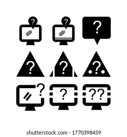 Icono de soporte de preguntas o logotipo símbolo de signo aislado ilustración vectorial - Colección de iconos vectoriales de estilo negro de alta calidad
