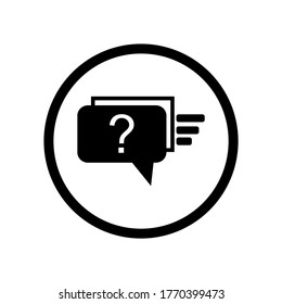 Icono de soporte de preguntas o logotipo símbolo de signo aislado ilustración vectorial - iconos vectoriales de estilo negro de alta calidad

