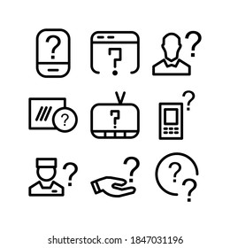 Icono de soporte de preguntas o logotipo símbolo de signo aislado ilustración vectorial - Colección de iconos vectoriales de estilo negro de alta calidad
