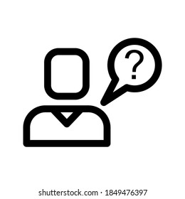 Icono de soporte de preguntas o logotipo símbolo de signo aislado ilustración vectorial - iconos vectoriales de estilo negro de alta calidad
