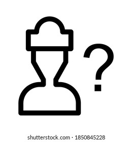 Icono de soporte de preguntas o logotipo símbolo de signo aislado ilustración vectorial - iconos vectoriales de estilo negro de alta calidad

