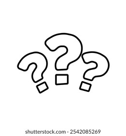 Question Symbol Black outline on white background