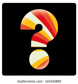 a question symbol with a lot of colors inside it