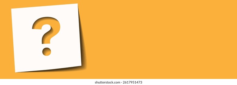 Question symbol cutout paper for solution, quiz