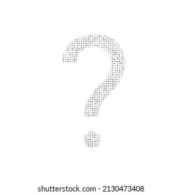 The question symbol filled with black dots. Pointillism style. Vector illustration on white background