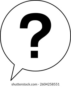 question symbol icon in a speech bubble, vector illustration