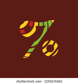 question symbol logo on dark background with bright colors, African culture, safari decoration
