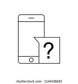 Question symbol on a smartphone line icon, vector illustration design. Communication collection.