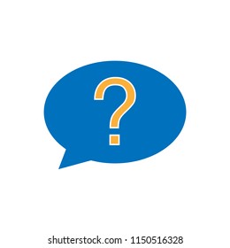 Question symbol in a speech bubble color icon, vector illustration design. Communication collection.