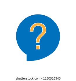 Question symbol in a speech bubble color icon, vector illustration design. Communication collection.