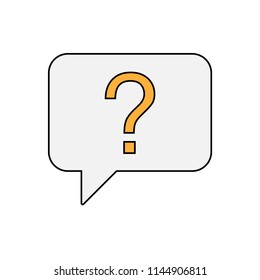 Question symbol in a speech bubble icon, vector illustration design. Communication collection.