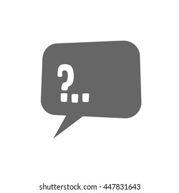 Question text frame icon. Rounded speech box. Chat message bubble. Stock vector illustration