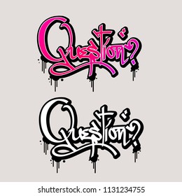 Question text in graffiti style vector illustration.