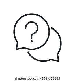 Question thin line icons. Perfect pixel on transparent background