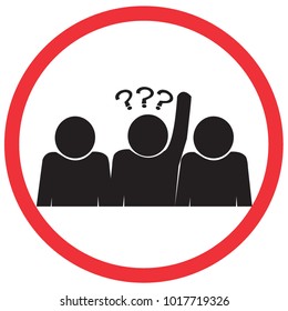 question time Allowed Sign, warning symbol, road symbol sign and traffic symbol design concept, vector illustration.