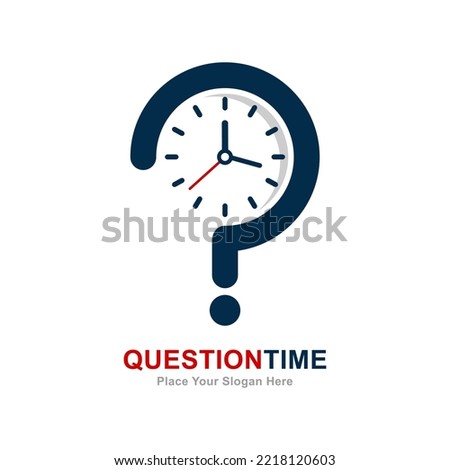 Question time vector logo design. Suitable for business, web, schedule, question mark