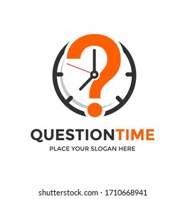 Question time vector logo template. This design use mark symbol. 