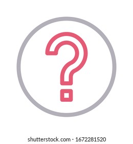icono delgado de color del vector de pregunta 