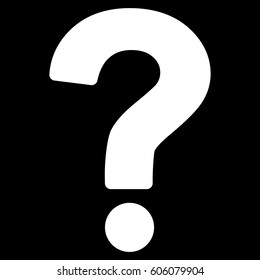 Question vector icon. Flat white symbol. Pictogram is isolated on a black background. Designed for web and software interfaces.